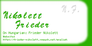 nikolett frieder business card